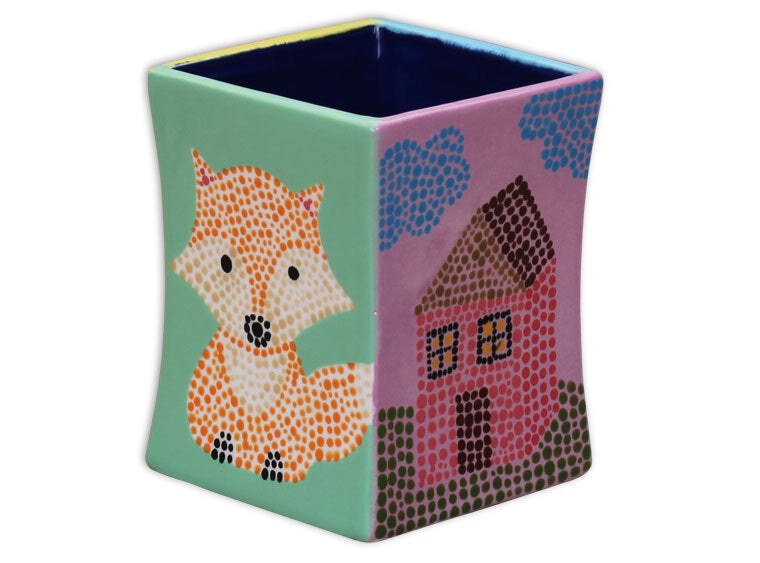 Square Vessel Freestyle Ceramics & Tufting